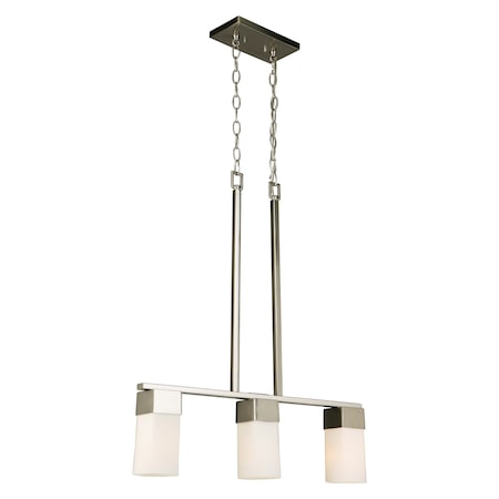 3X60W Multi Light Pendant W/ Brushed Nickel Finish & Frosted Glass
